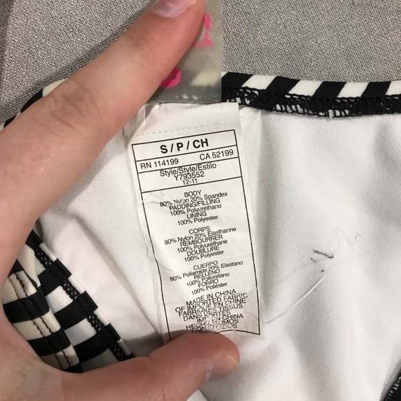 Roxy 70s Halter Black and White Striped Bikini Top - Picture 5 of 5